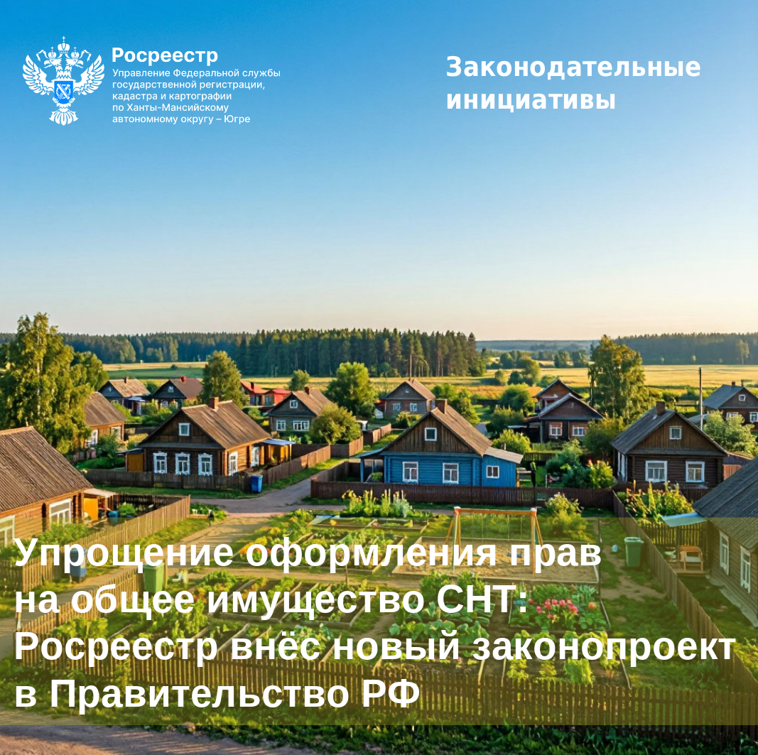Упрощение оформления прав на общее имущество СНТ: Росреестр внёс новый законопроект в Правительство РФ