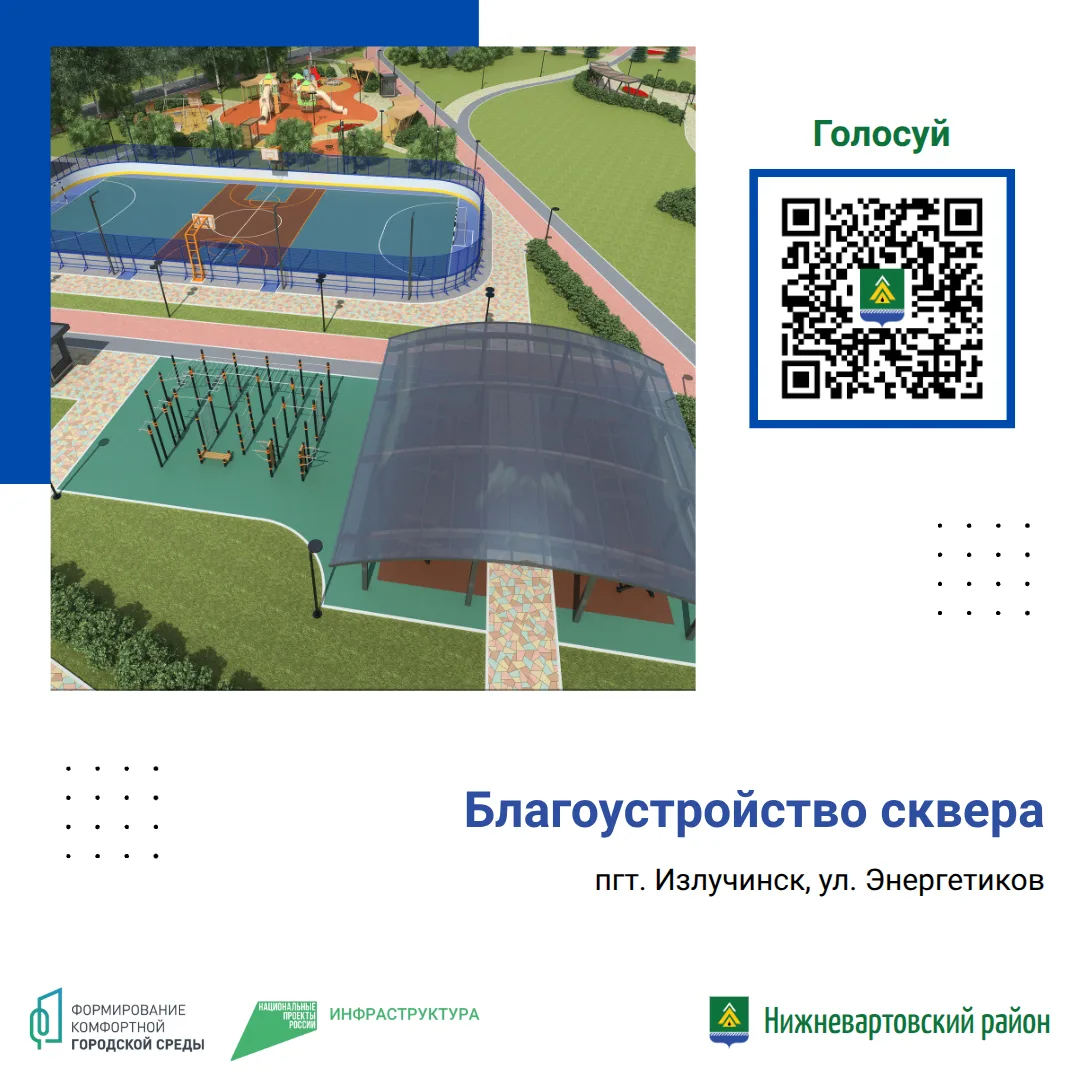 Голосование за объекты благоустройства по федеральному проекту «Формирование комфортной городской среды» в Излучинске